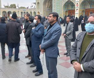حضور اعضای پایگاه بسیج شهید چمران در مراسم تشییع شهید مدافع امنیت
