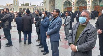 حضور اعضای پایگاه بسیج شهید چمران در مراسم تشییع شهید مدافع امنیت